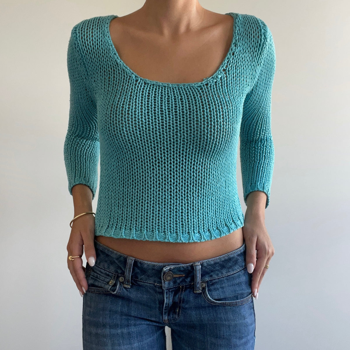TEAl KNIT JUMPER
