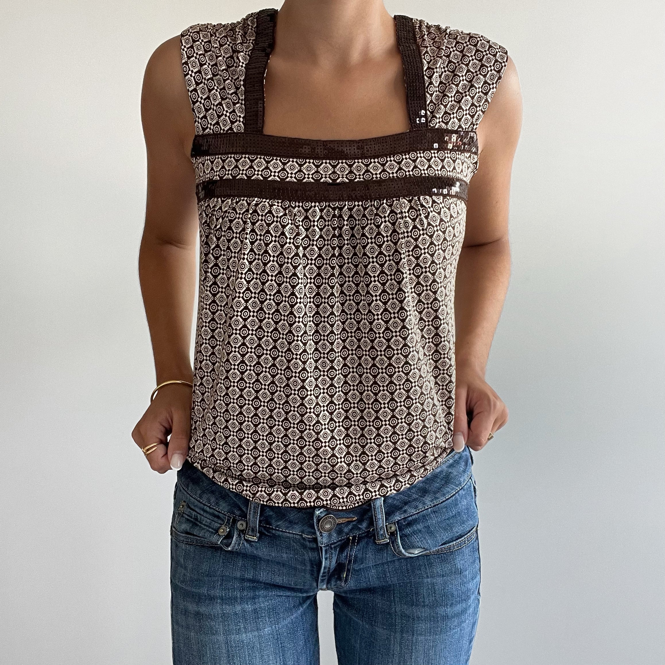 BROWN SEQUIN TANK
