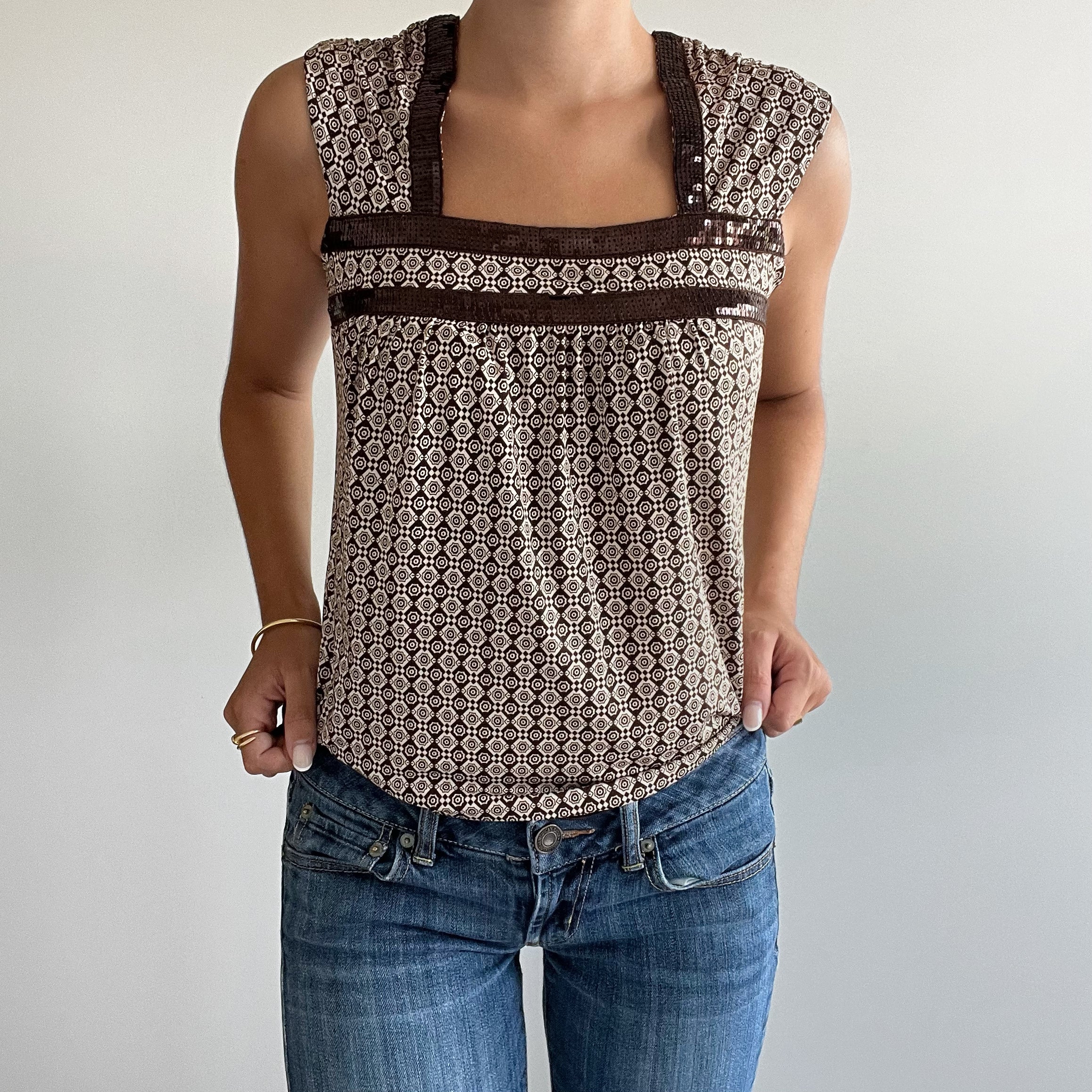 BROWN SEQUIN TANK