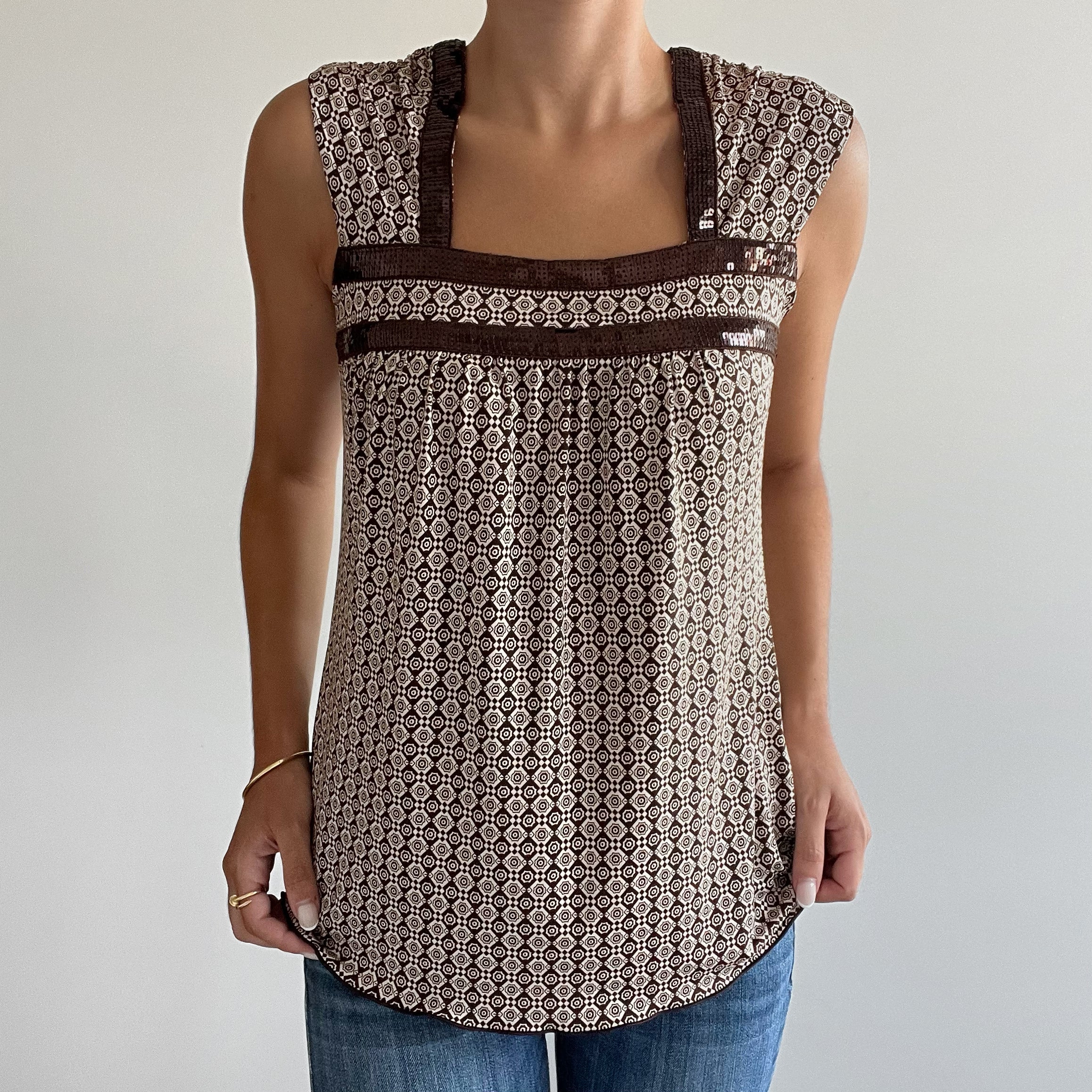BROWN SEQUIN TANK