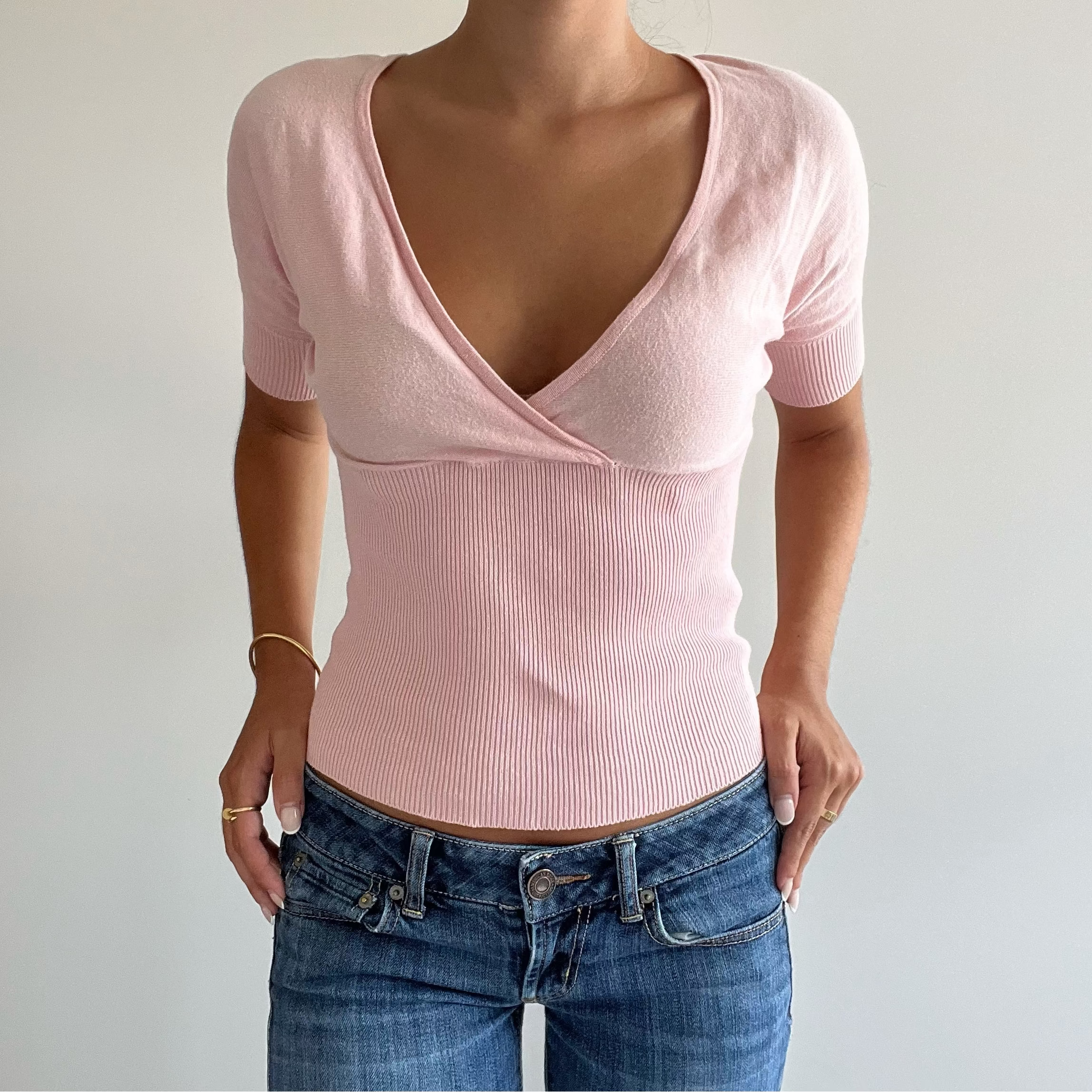 PINK RIBBED TOP