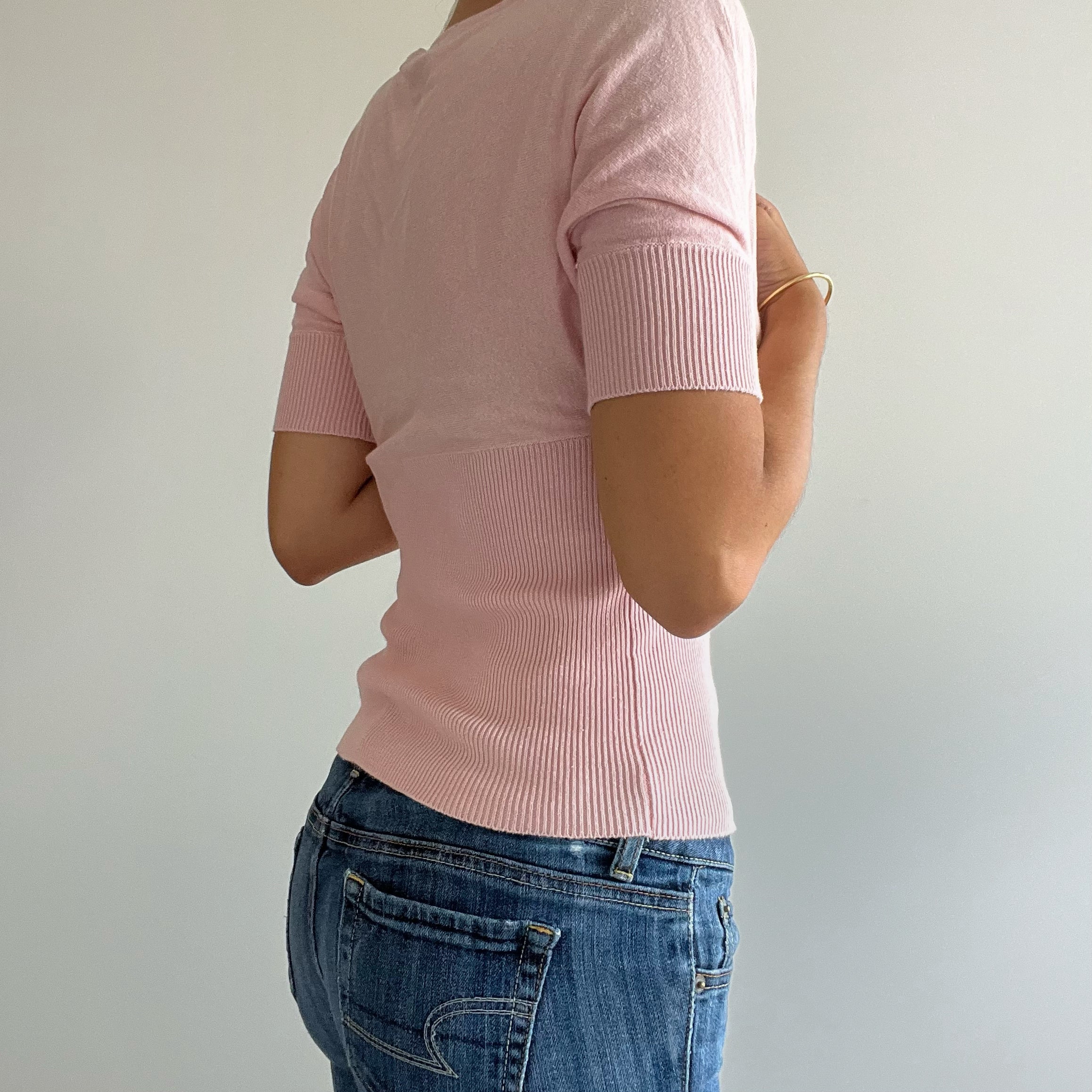 PINK RIBBED TOP