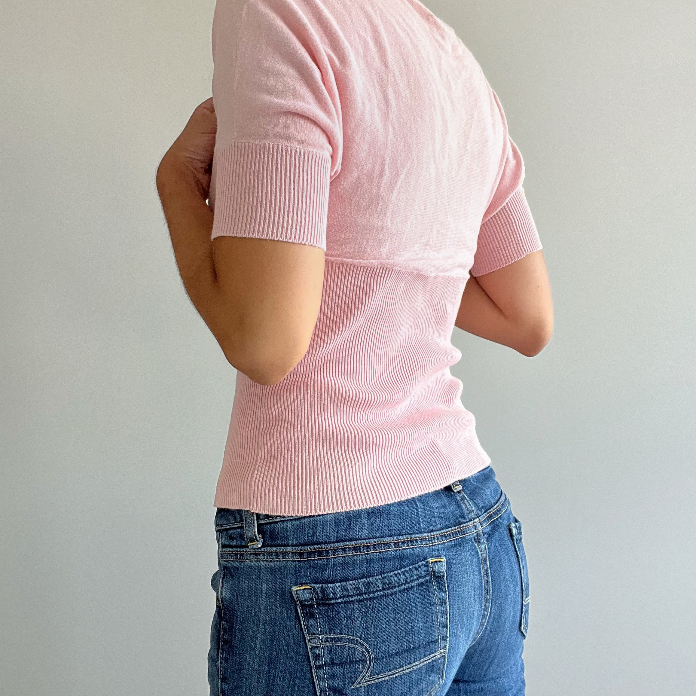 PINK RIBBED TOP