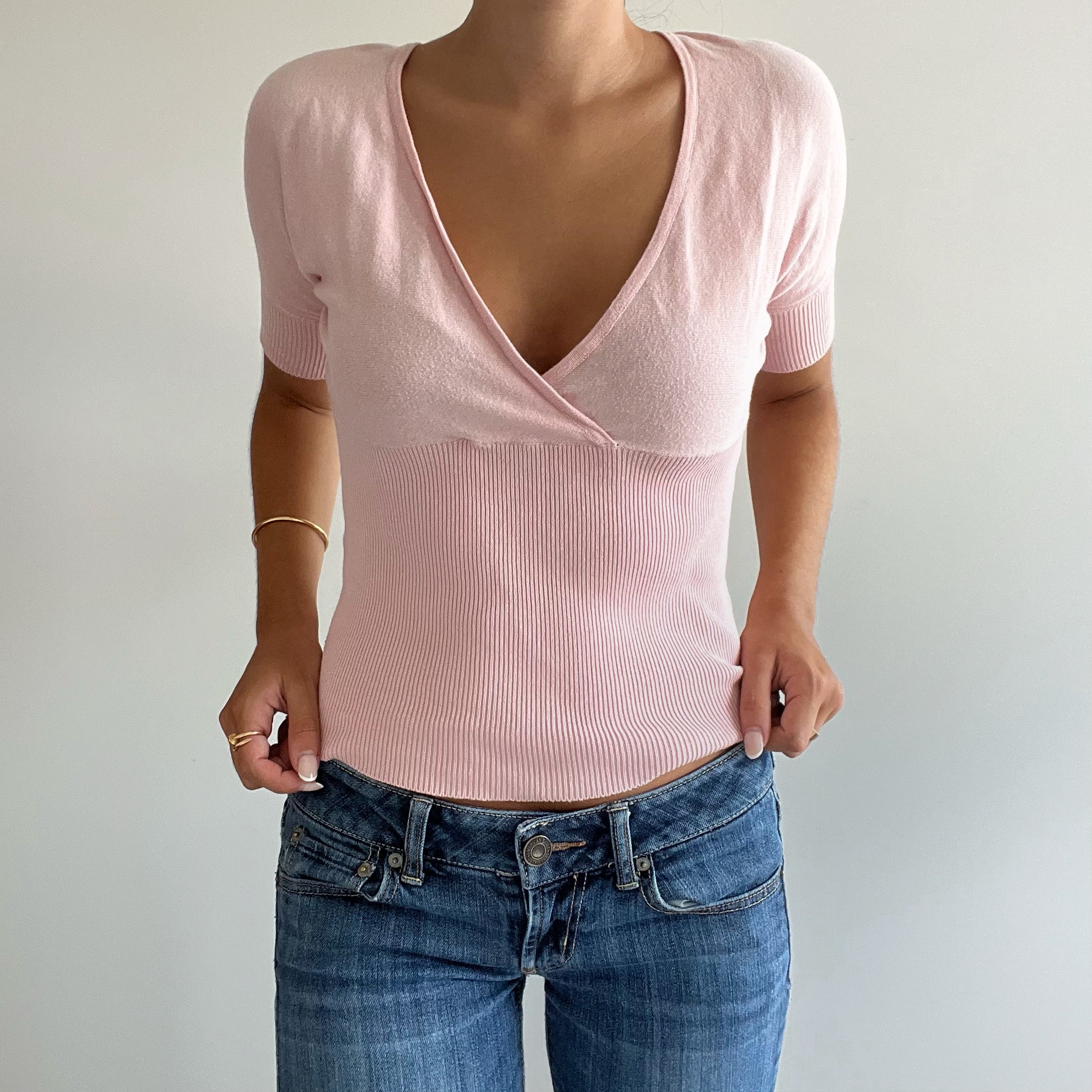 PINK RIBBED TOP