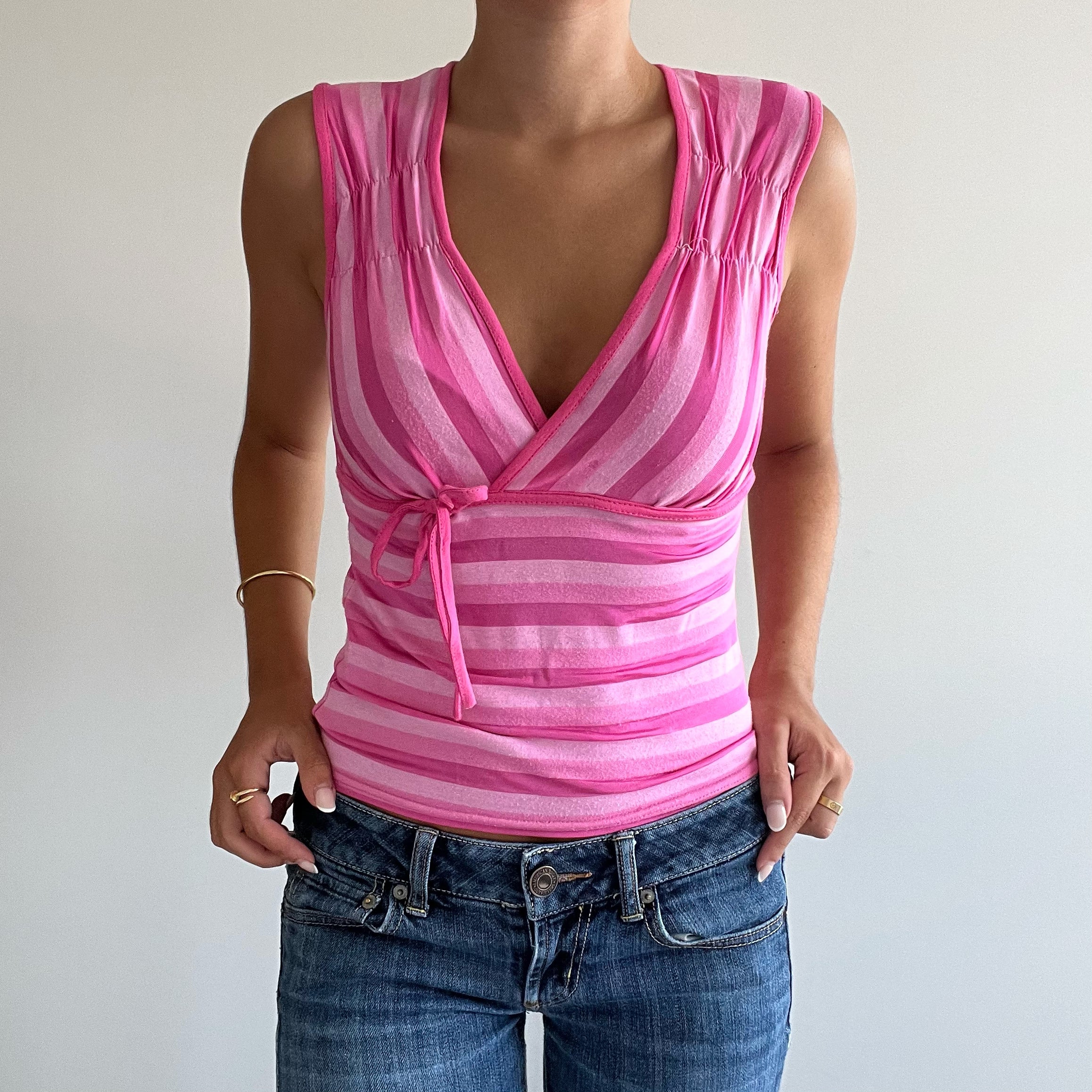 HOT PINK STRIPED TANK