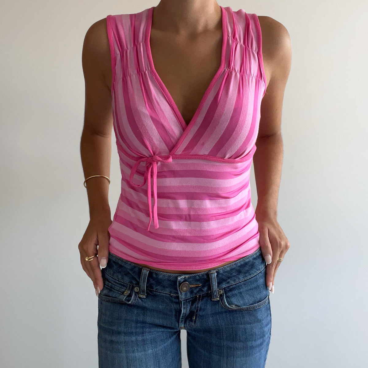 HOT PINK STRIPED TANK