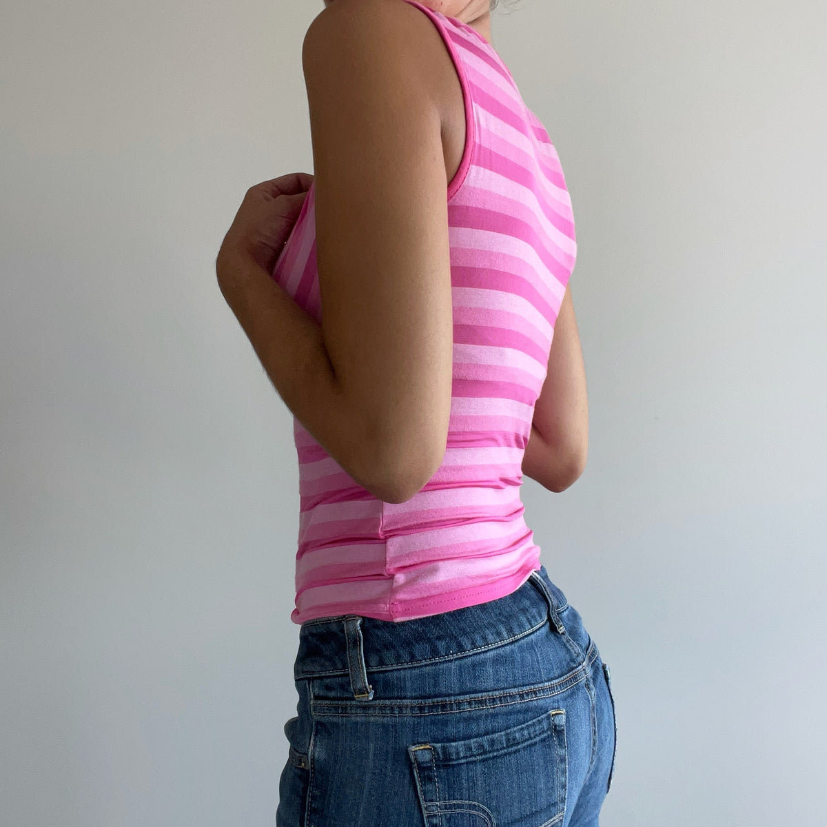 HOT PINK STRIPED TANK