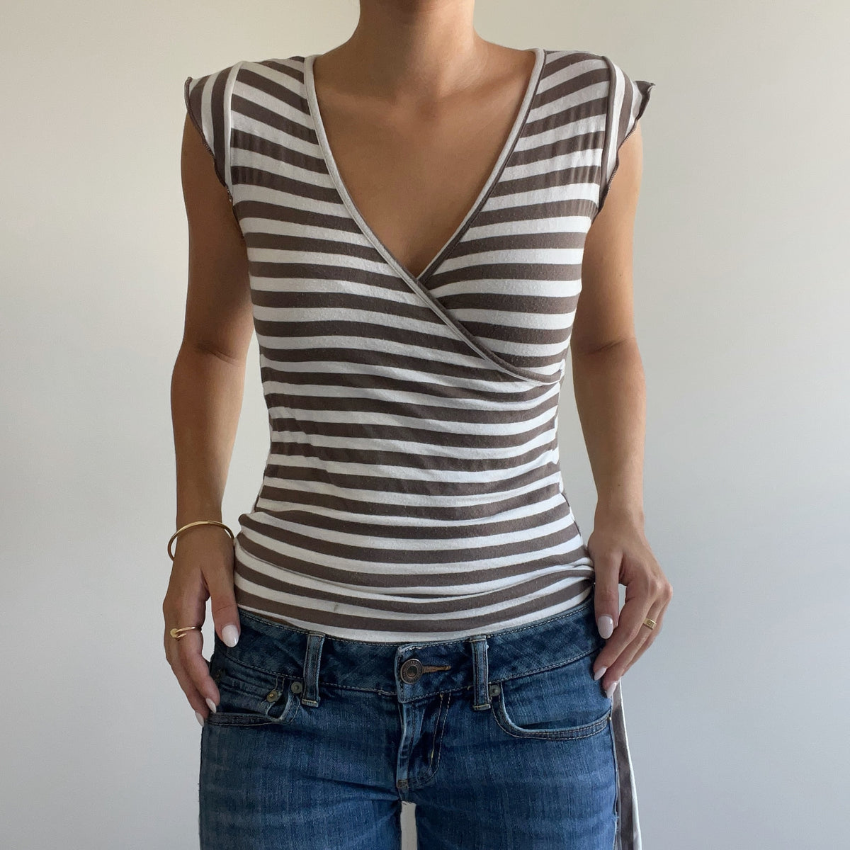 BROWN STRIPED WRAP TANK