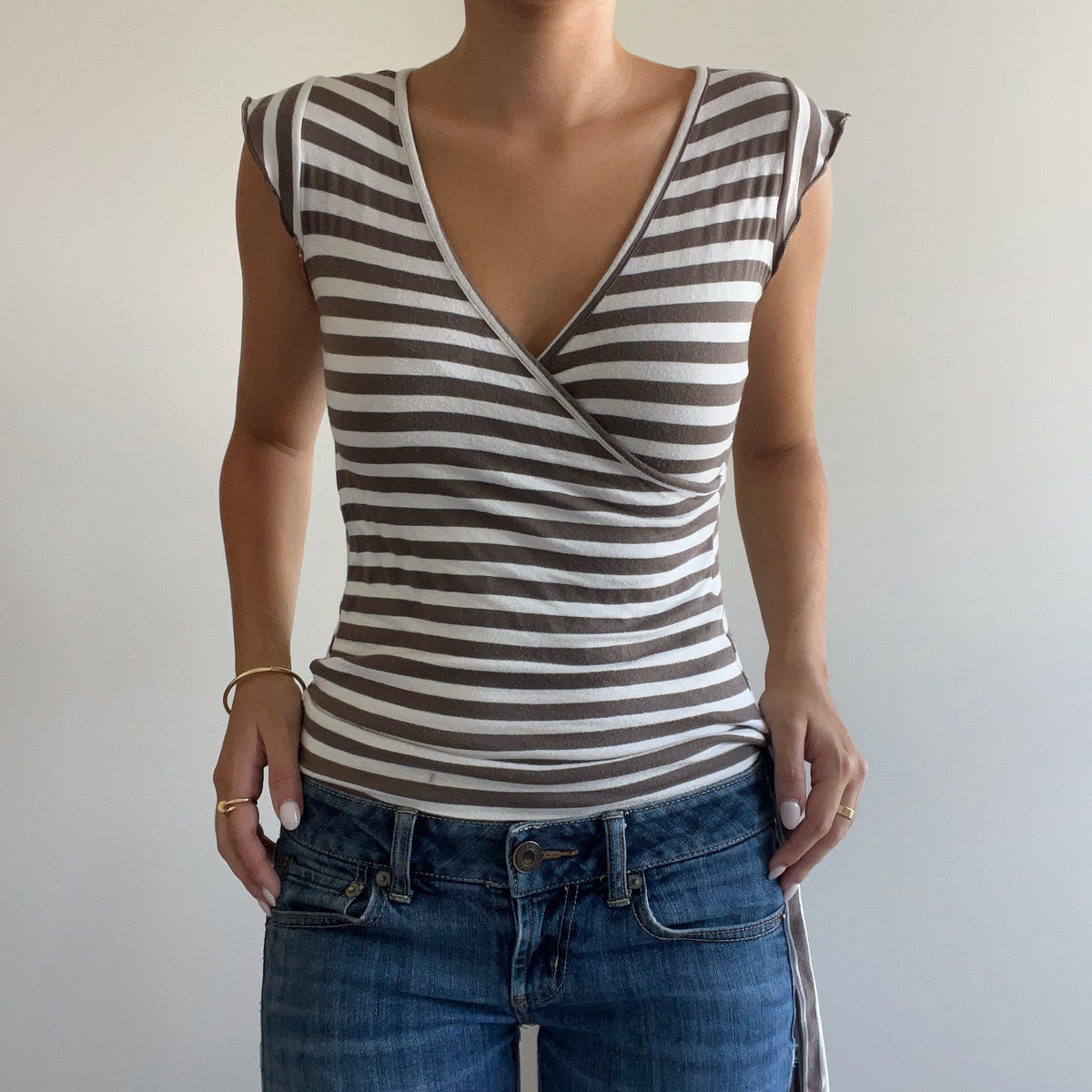 BROWN STRIPED WRAP TANK