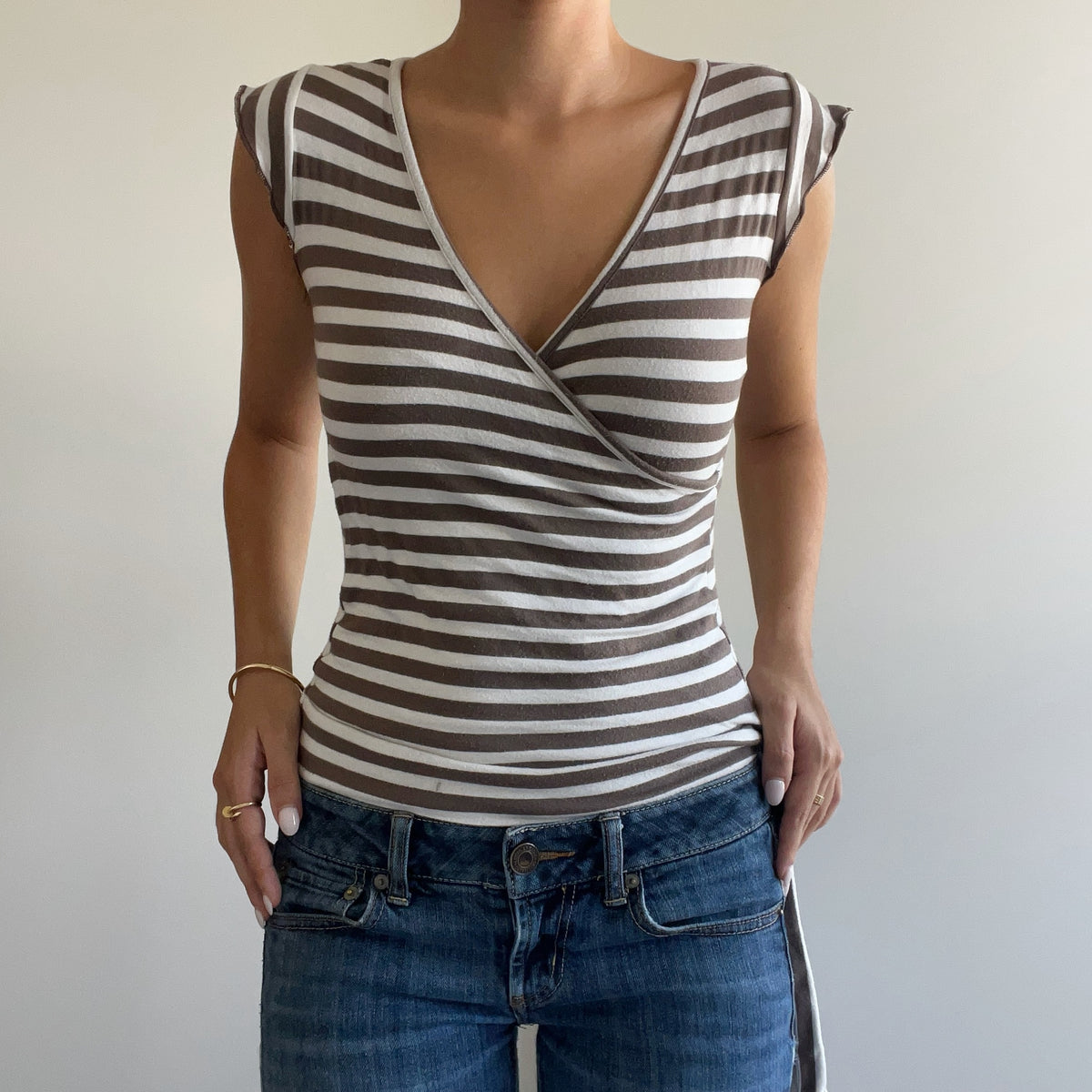 BROWN STRIPED WRAP TANK