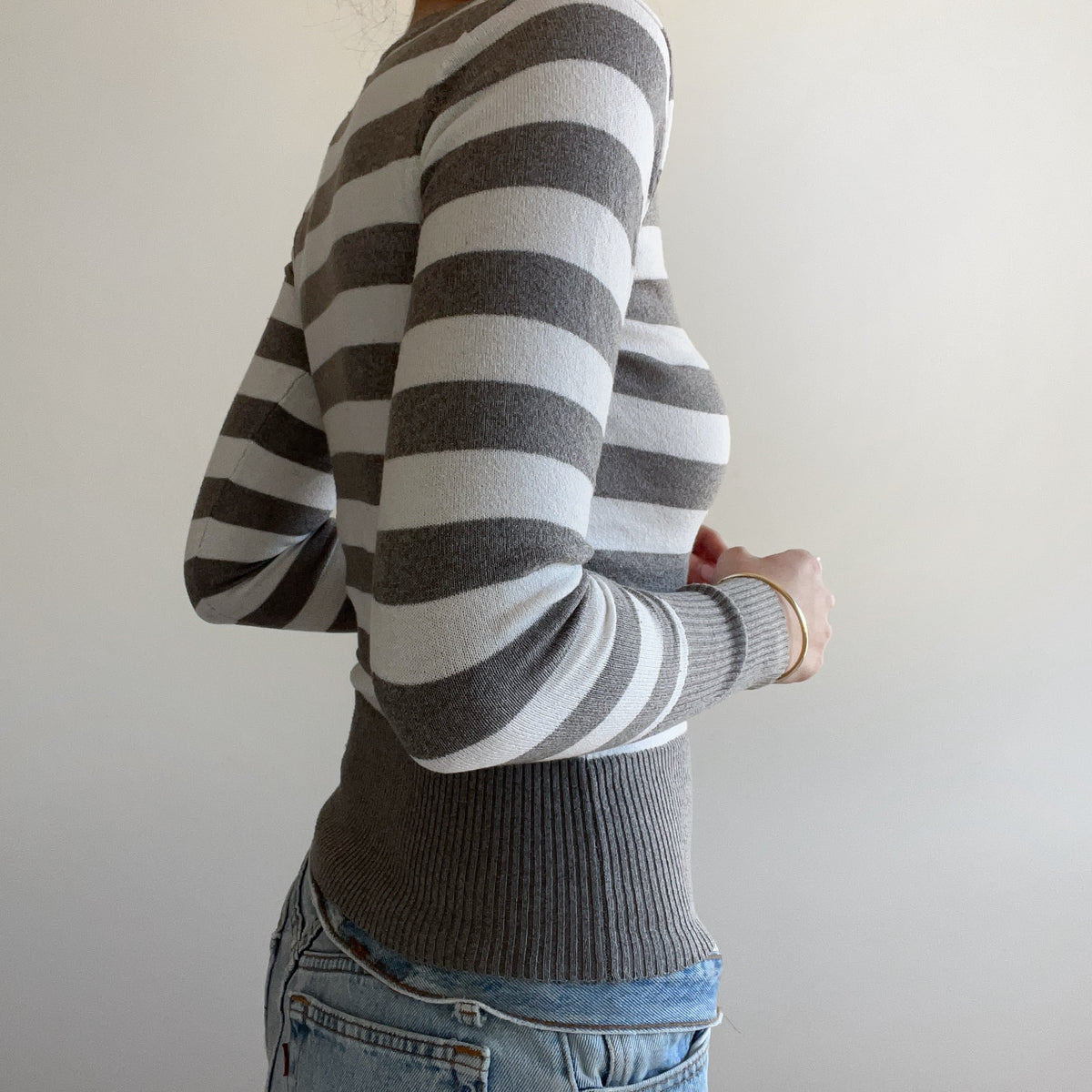 GREY STRIPED JUMPER