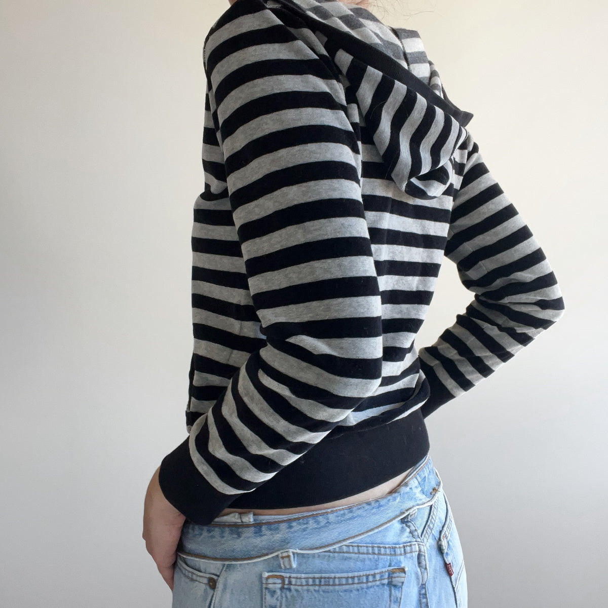 STRIPED ZIP HOODIE