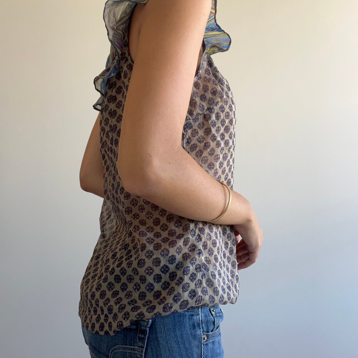 PATTERNED SHEER BLOUSE