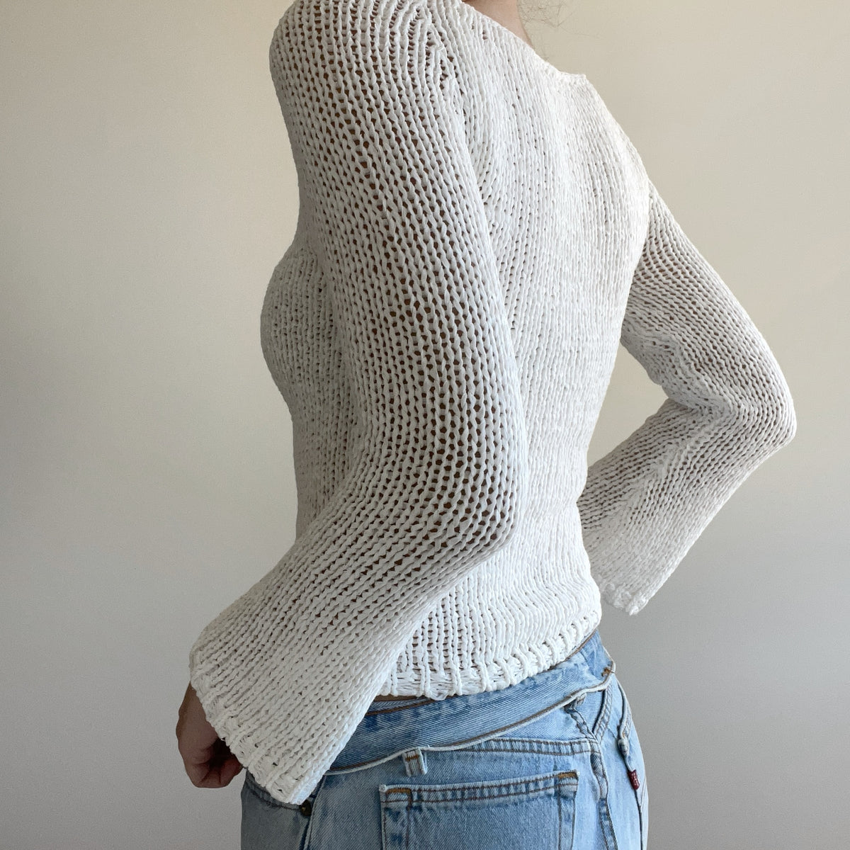 WHITE KNIT JUMPER