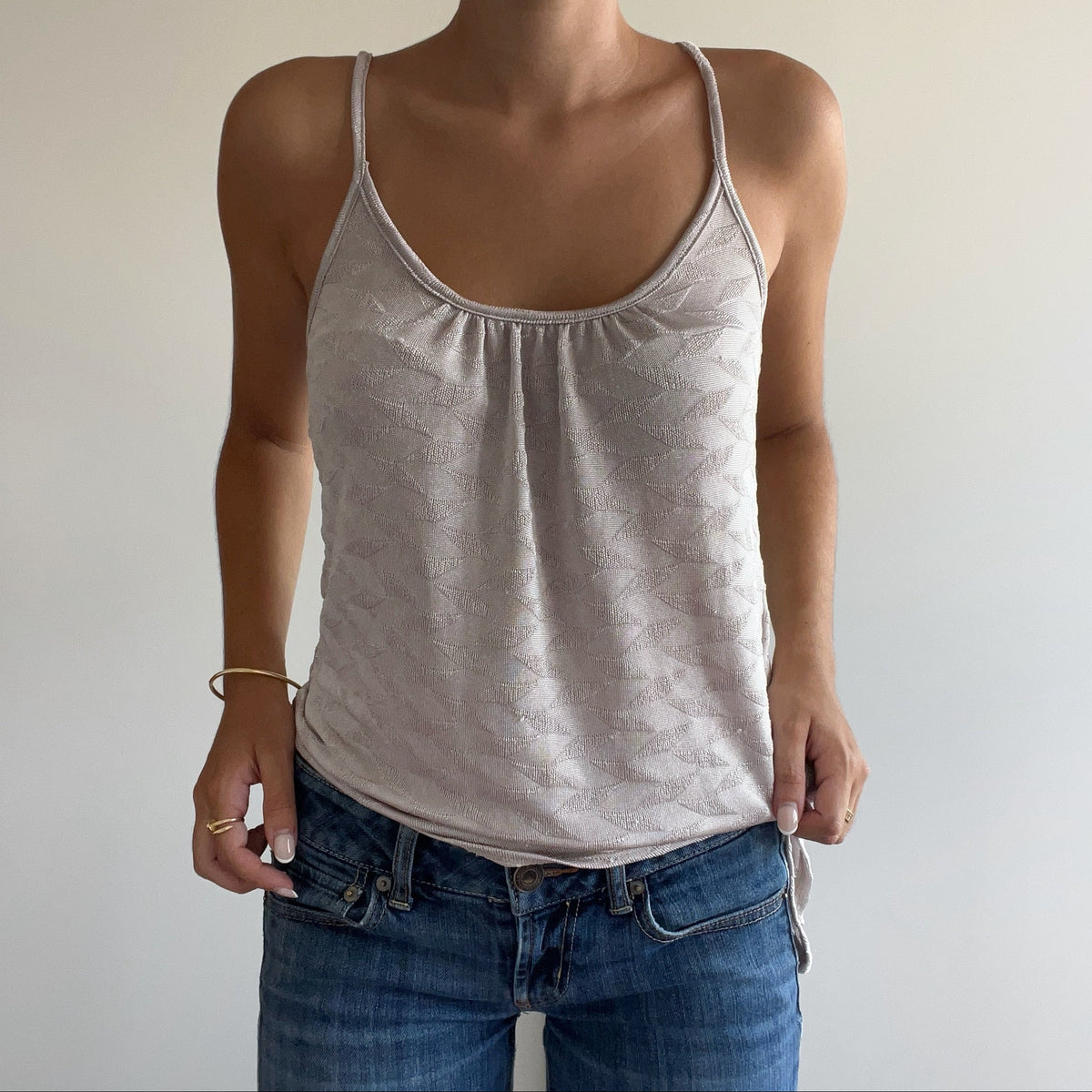 SILVER GATHERED CAMI