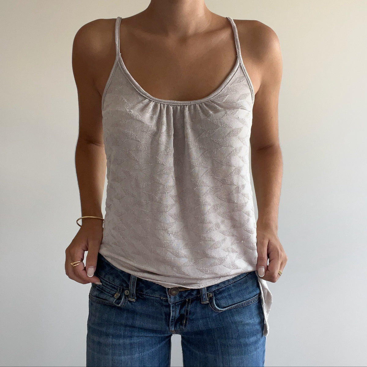 SILVER GATHERED CAMI
