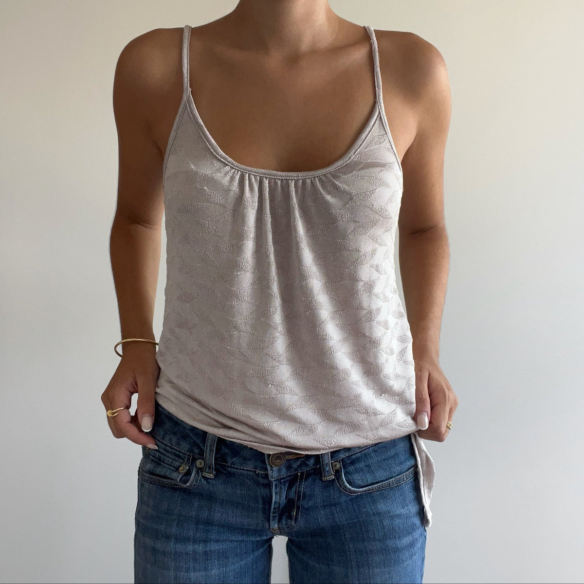 SILVER GATHERED CAMI