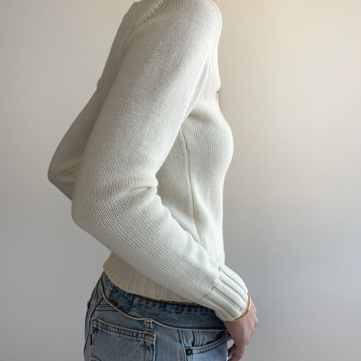 CREAM ARGYLE JUMPER