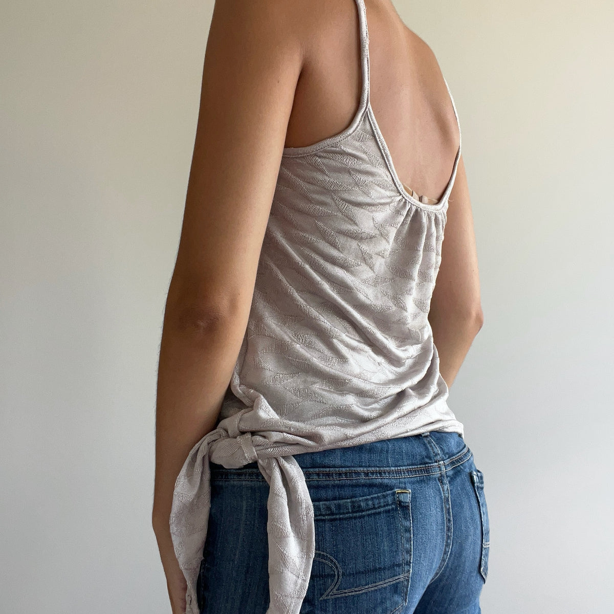 SILVER GATHERED CAMI