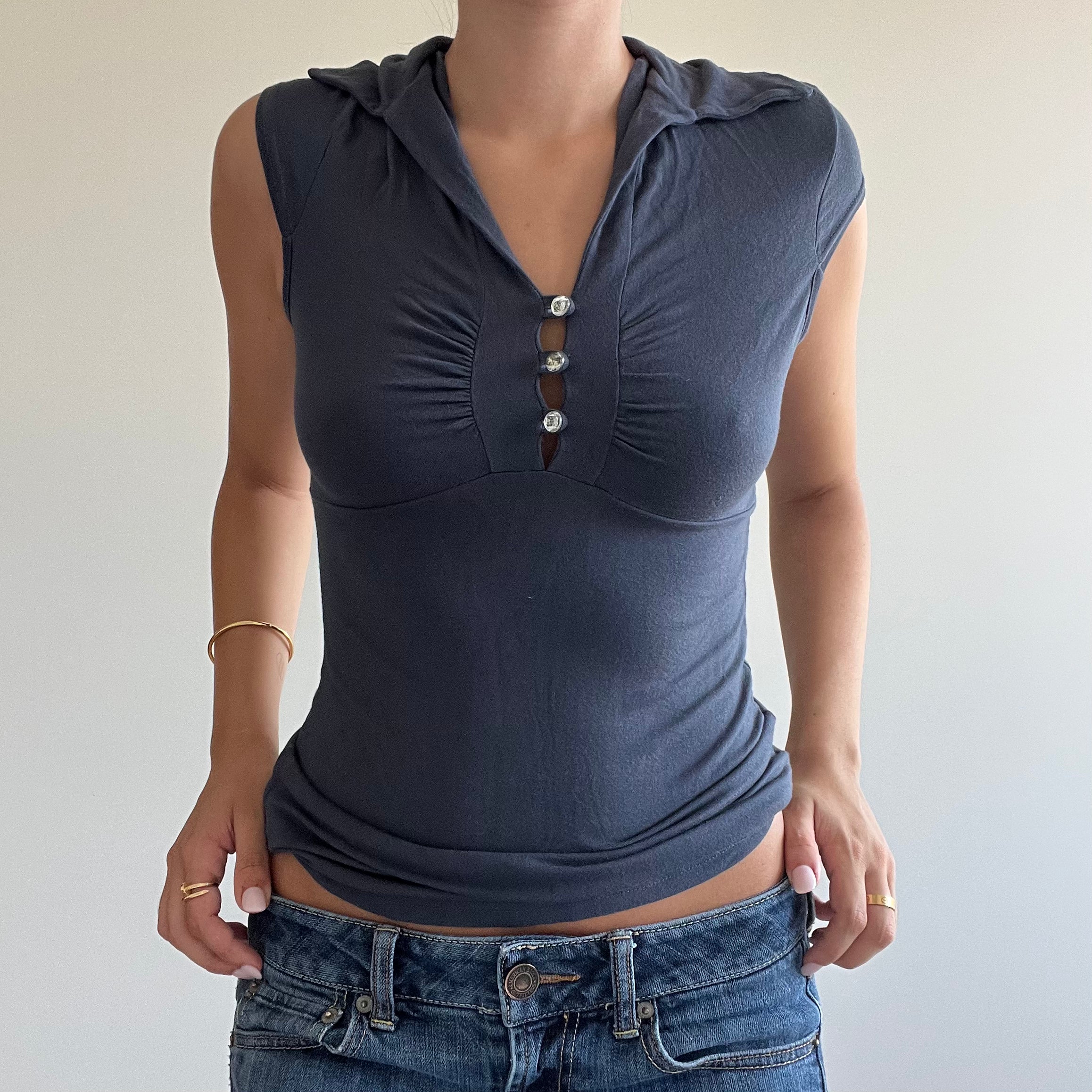 BLUE RHINESTONE TANK