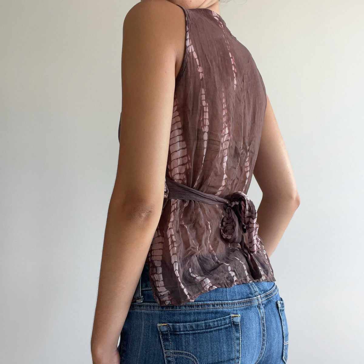 BROWN BEADED TANK