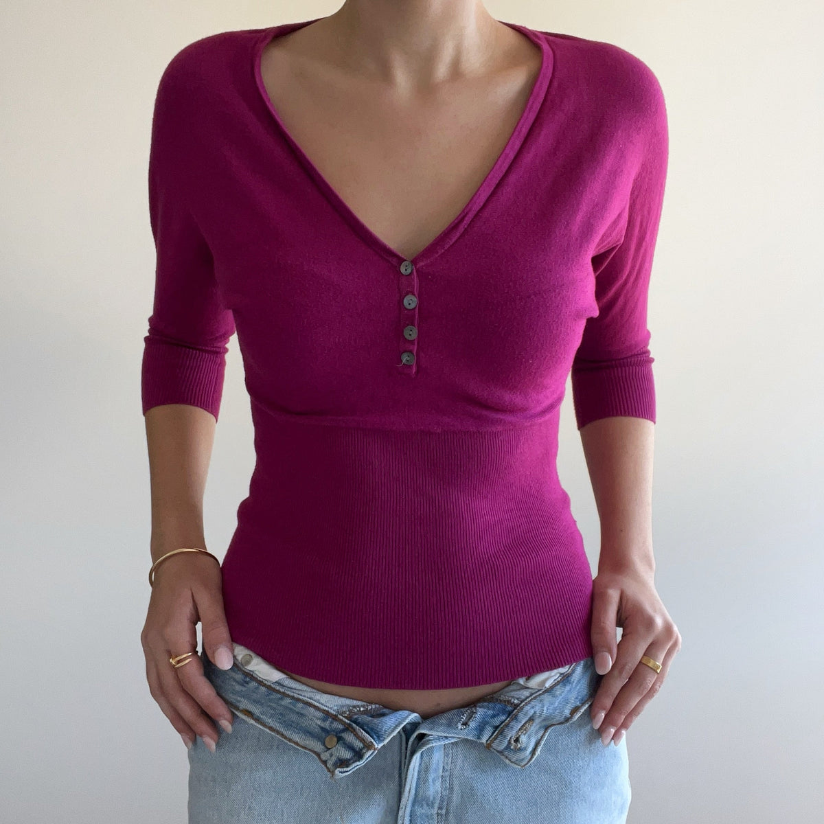 HOT PINK 3/4 SLEEVE
