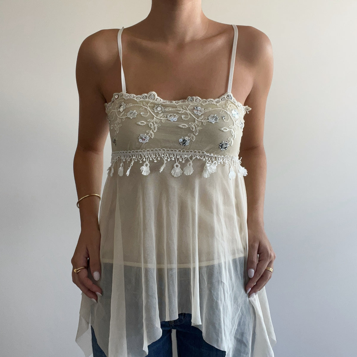 SHIMMERY LACE TANK