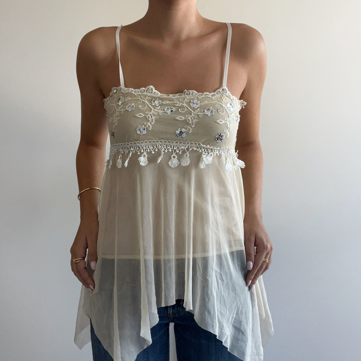 SHIMMERY LACE TANK