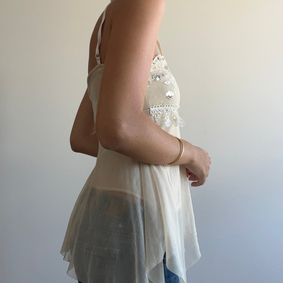 SHIMMERY LACE TANK