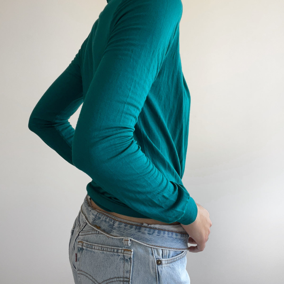 TEAL DRAPPED TOP