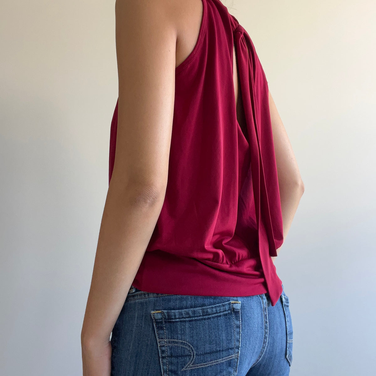 RED TIE HALTER