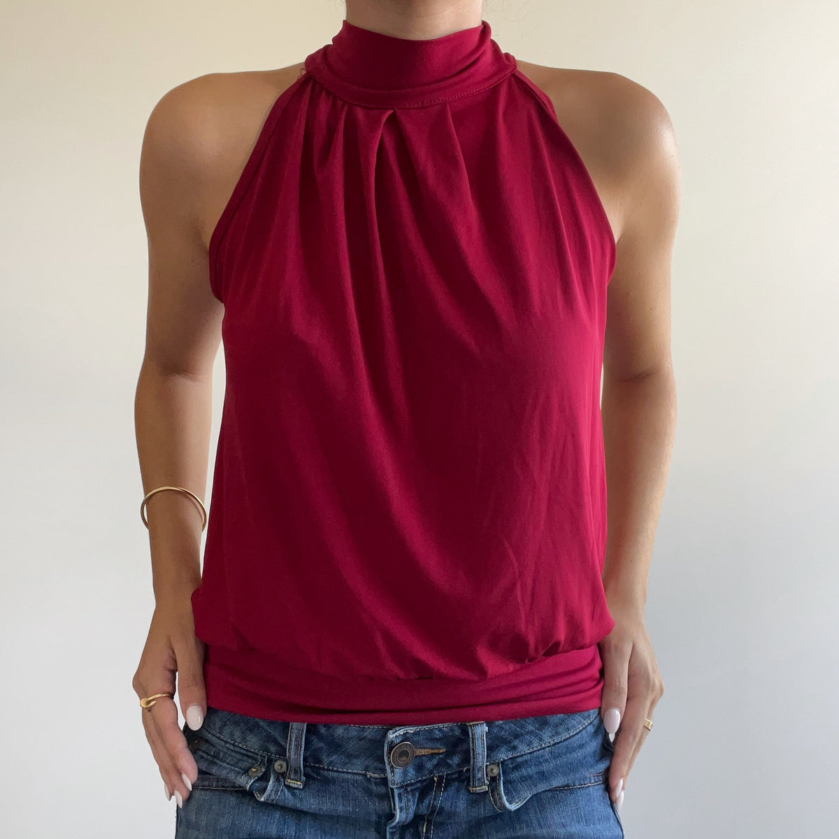 RED TIE HALTER