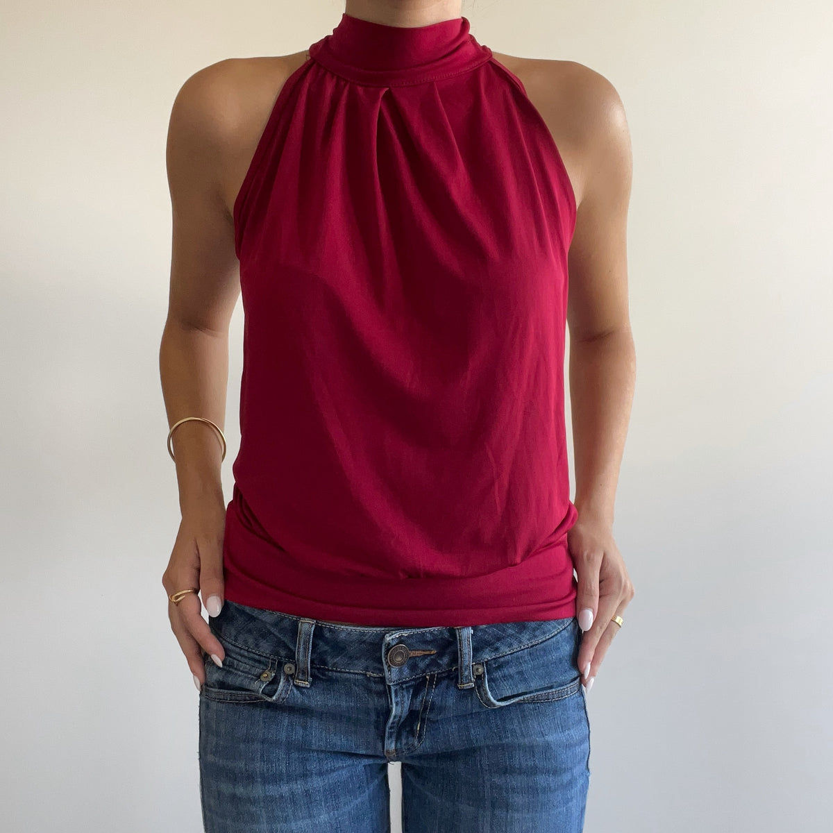 RED TIE HALTER