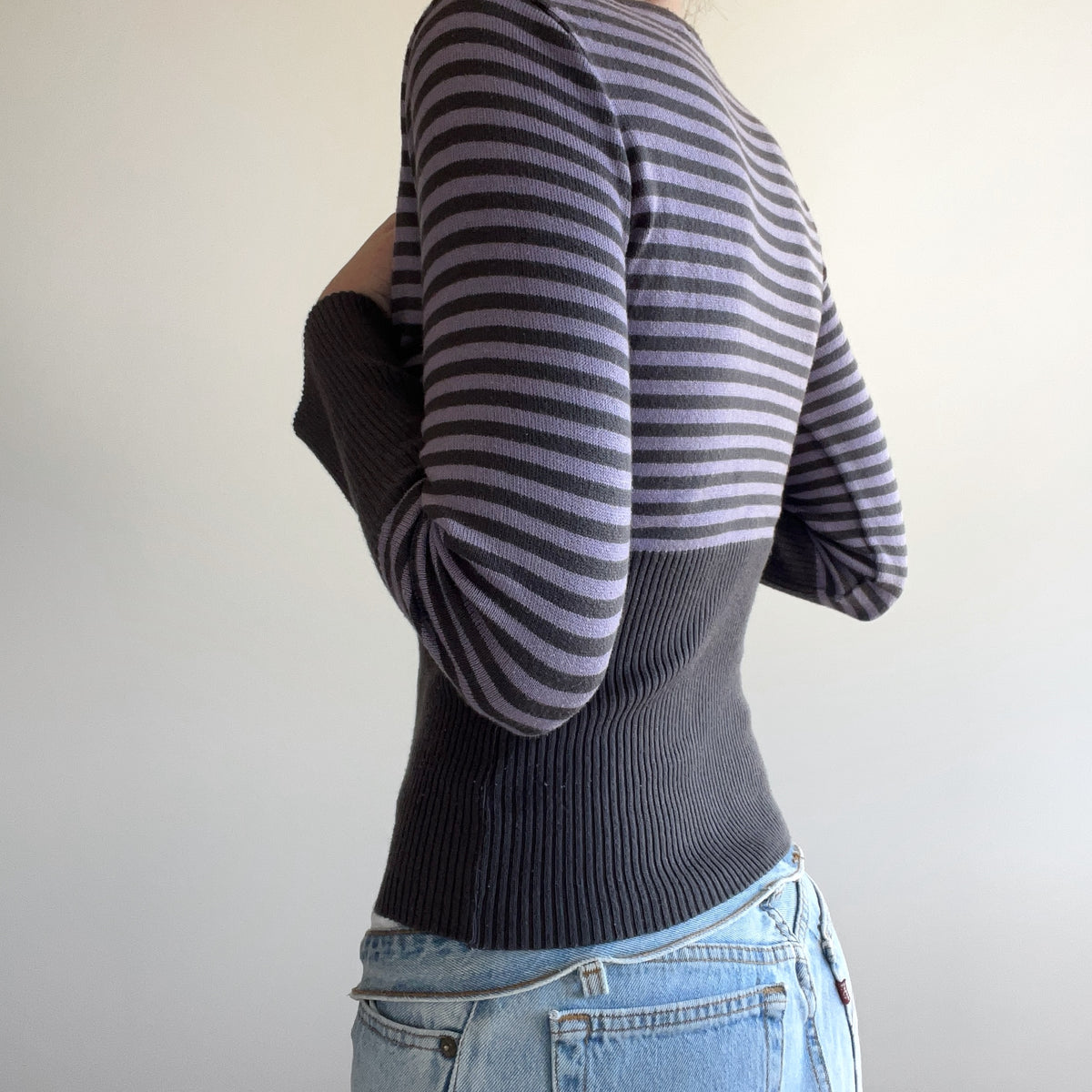 PURPLE STRIPED CARDIGAN