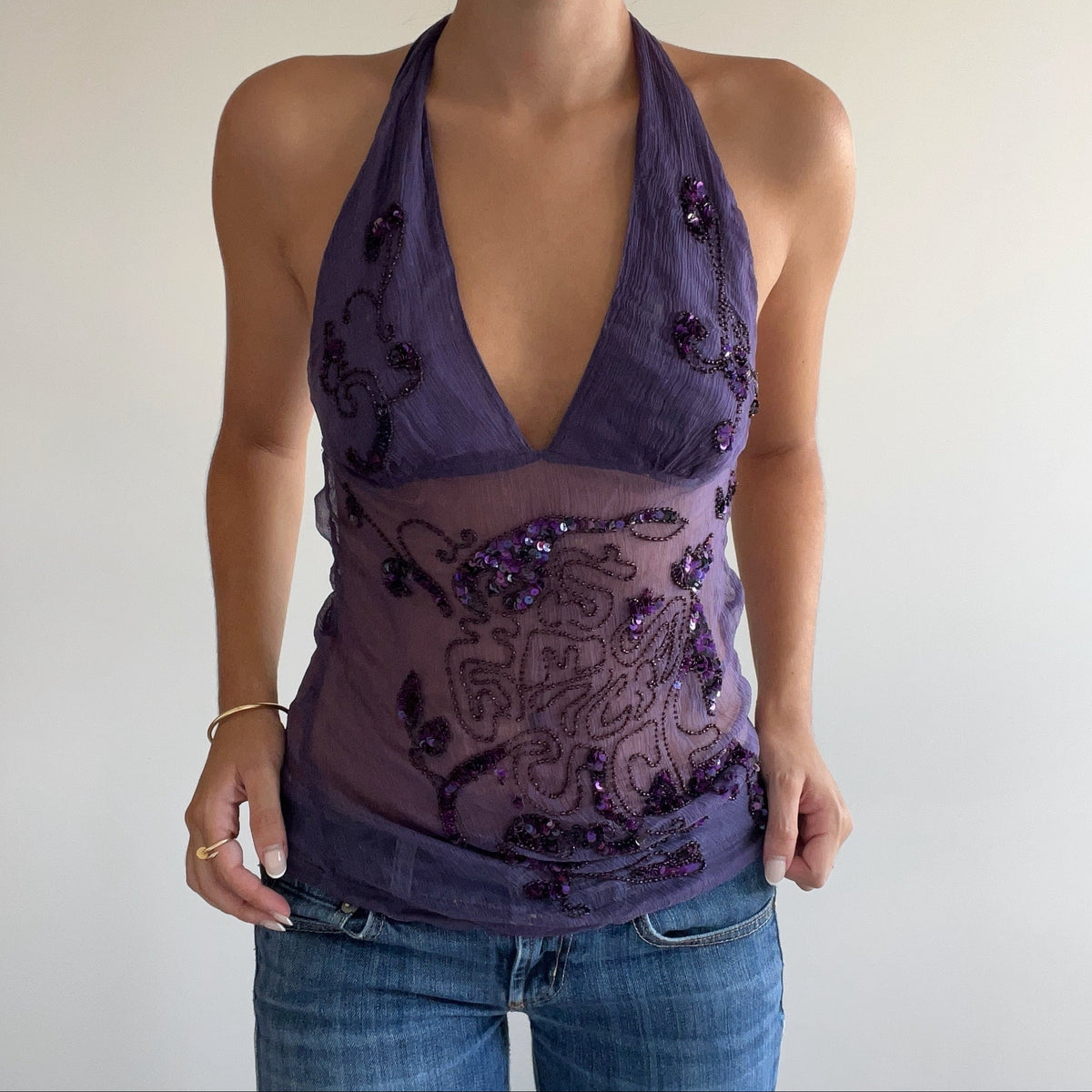 MISS SIXTY SEQUIN HALTER