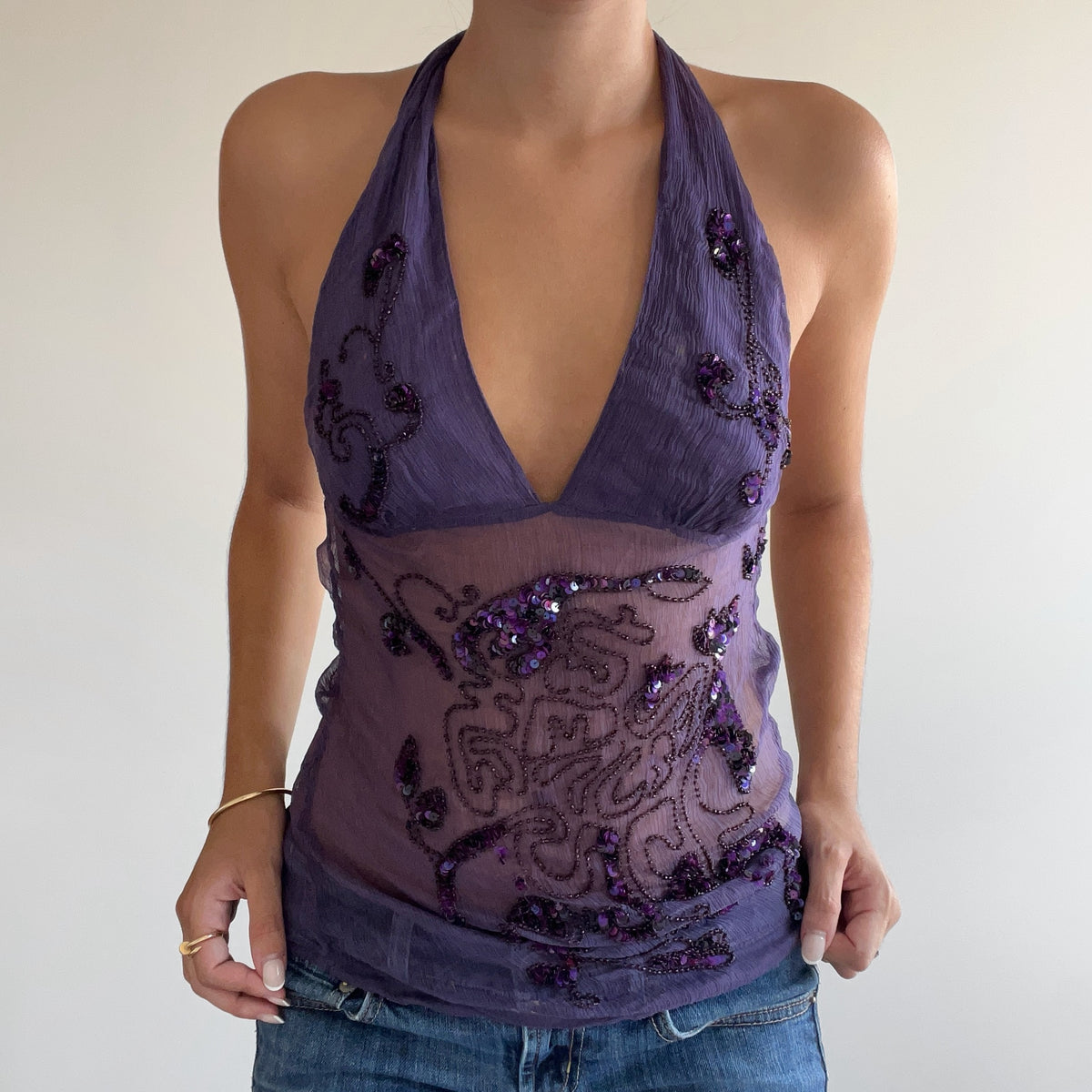 MISS SIXTY SEQUIN HALTER