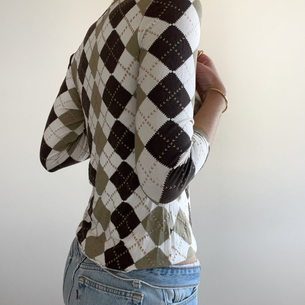 3/4 ARGYLE TOP