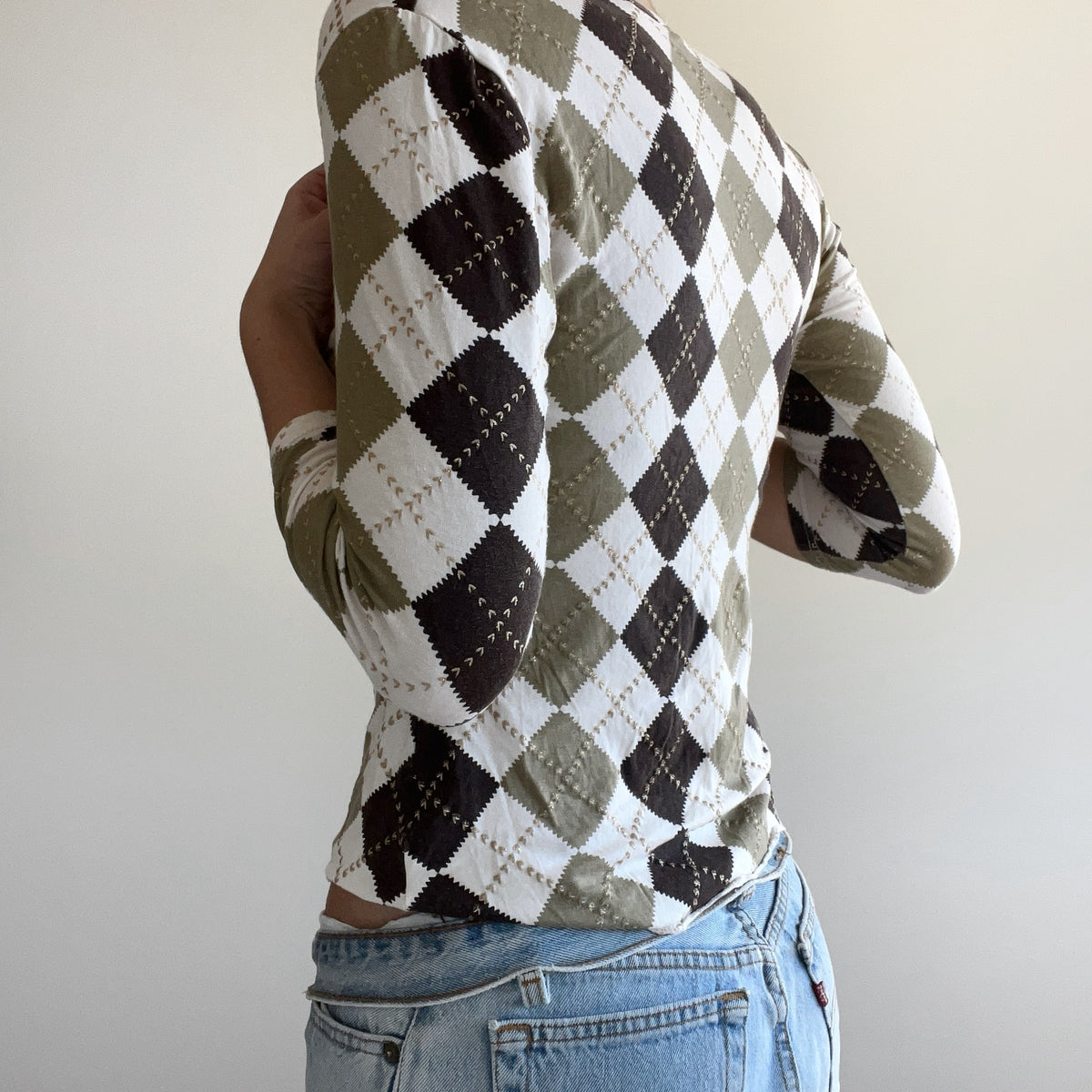 3/4 ARGYLE TOP