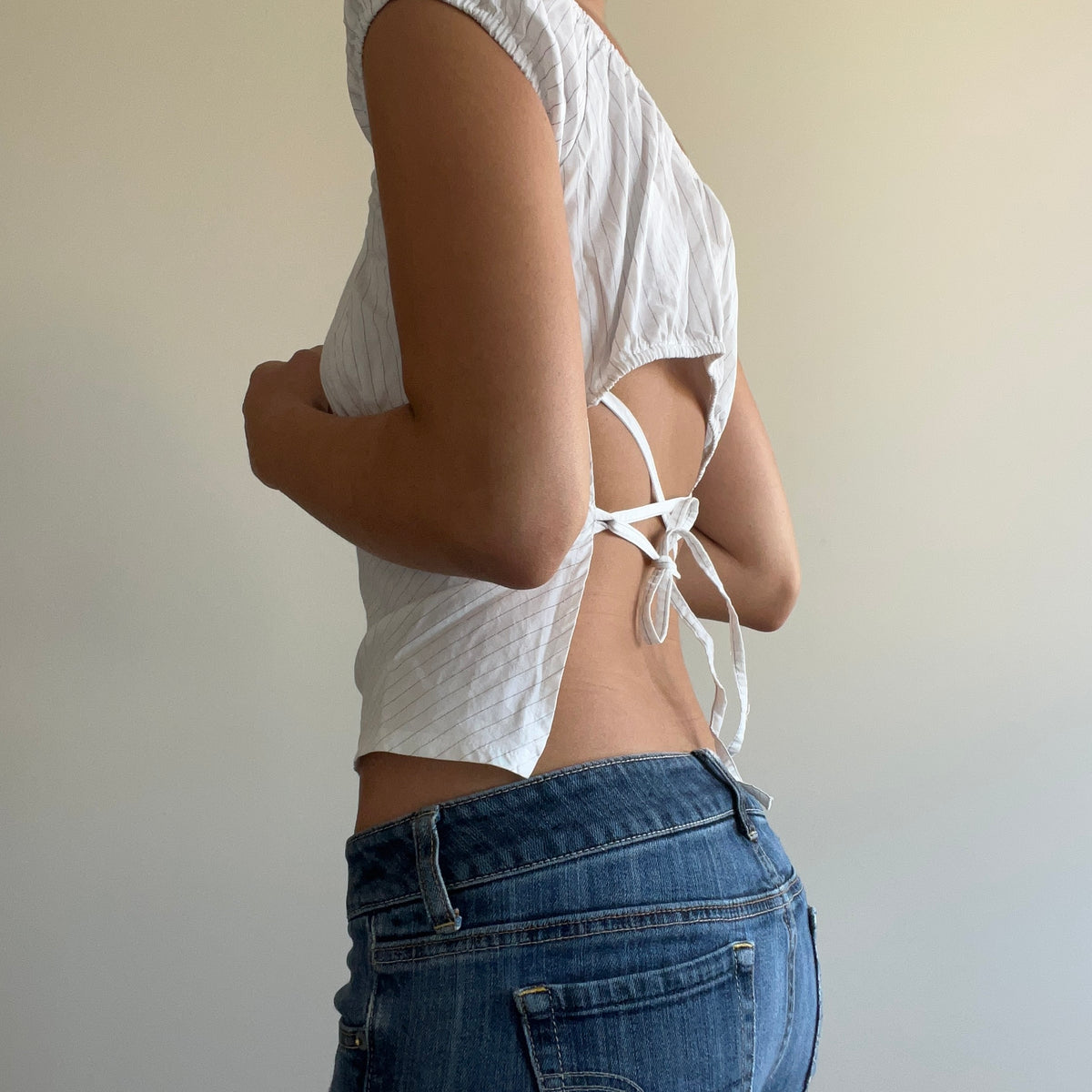 STRIPED MILKMAID BLOUSE