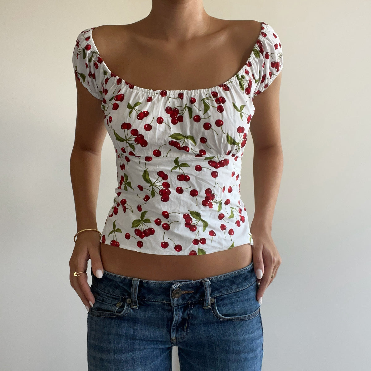 CHERRY MILKMAID BLOUSE