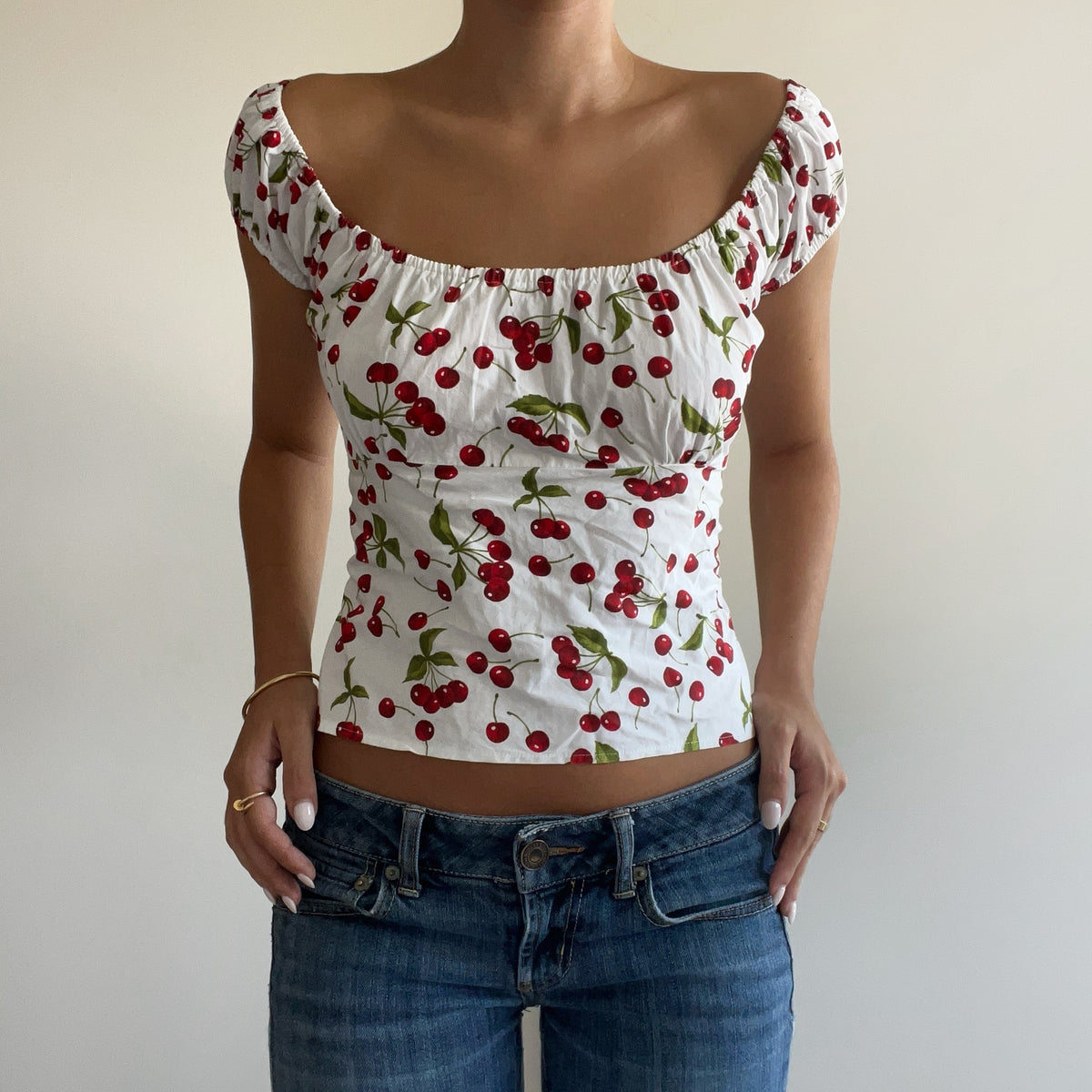 CHERRY MILKMAID BLOUSE