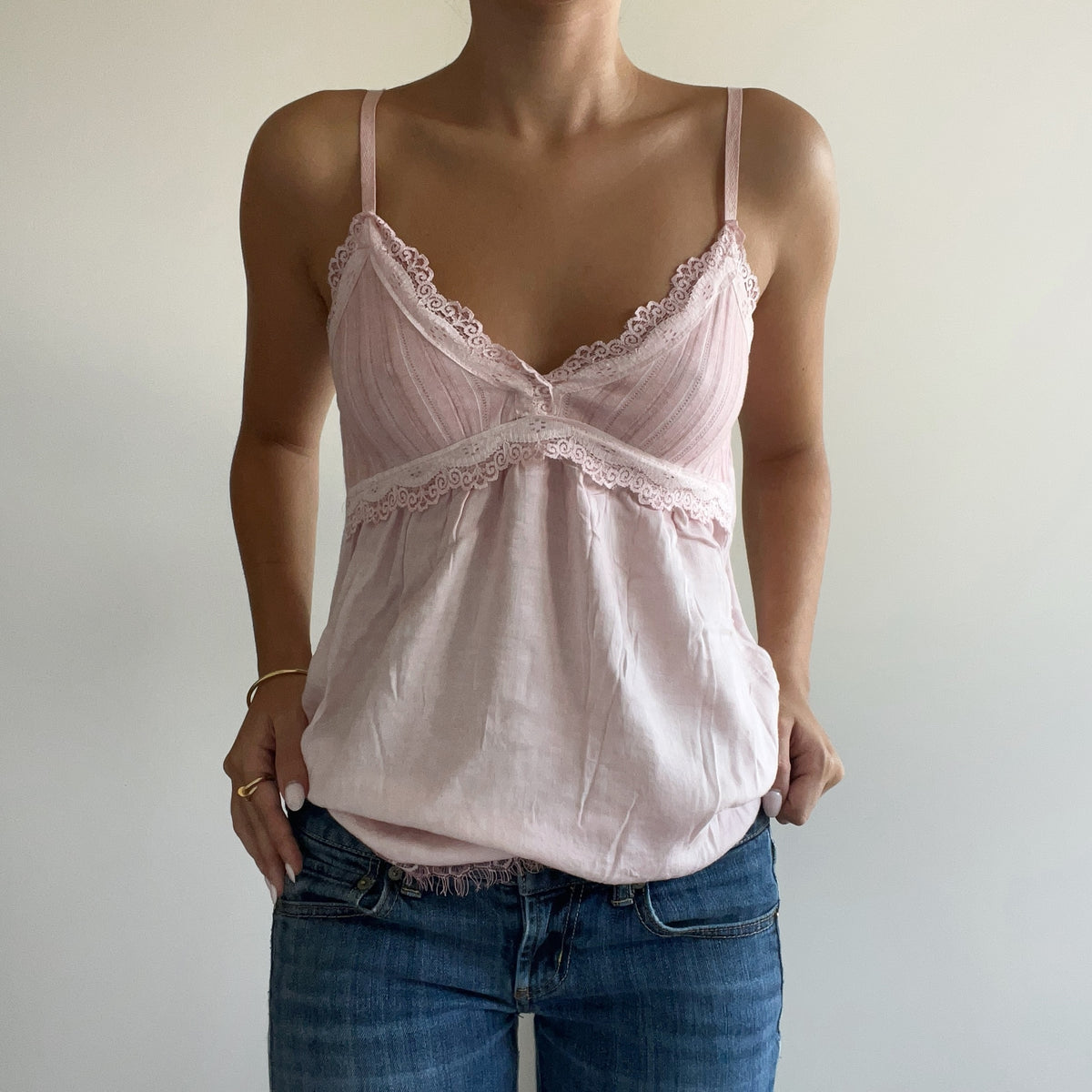 PINK LACE TANK TOP