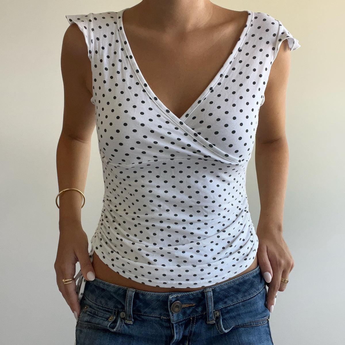 WHITE POLKA DOT TANK