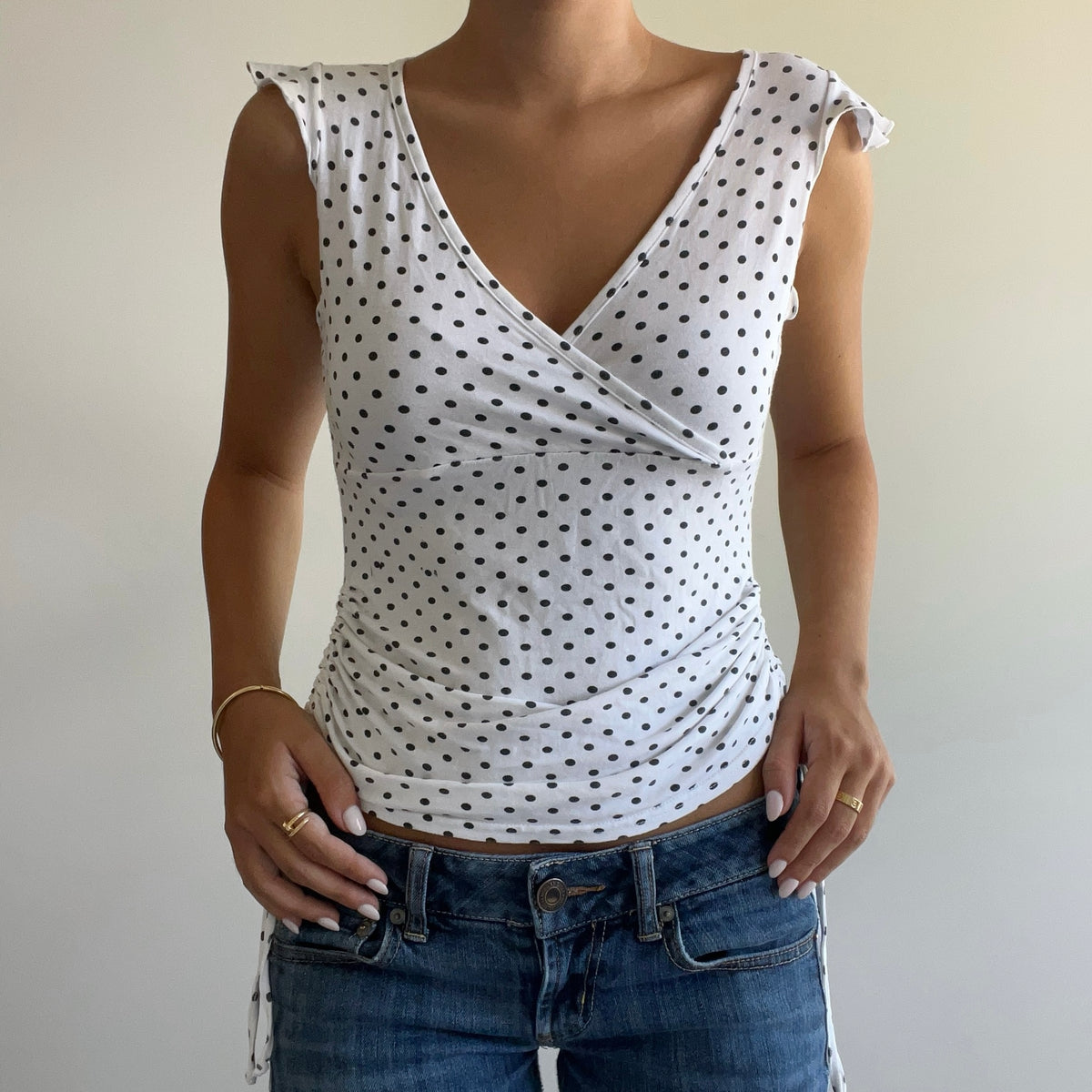 WHITE POLKA DOT TANK