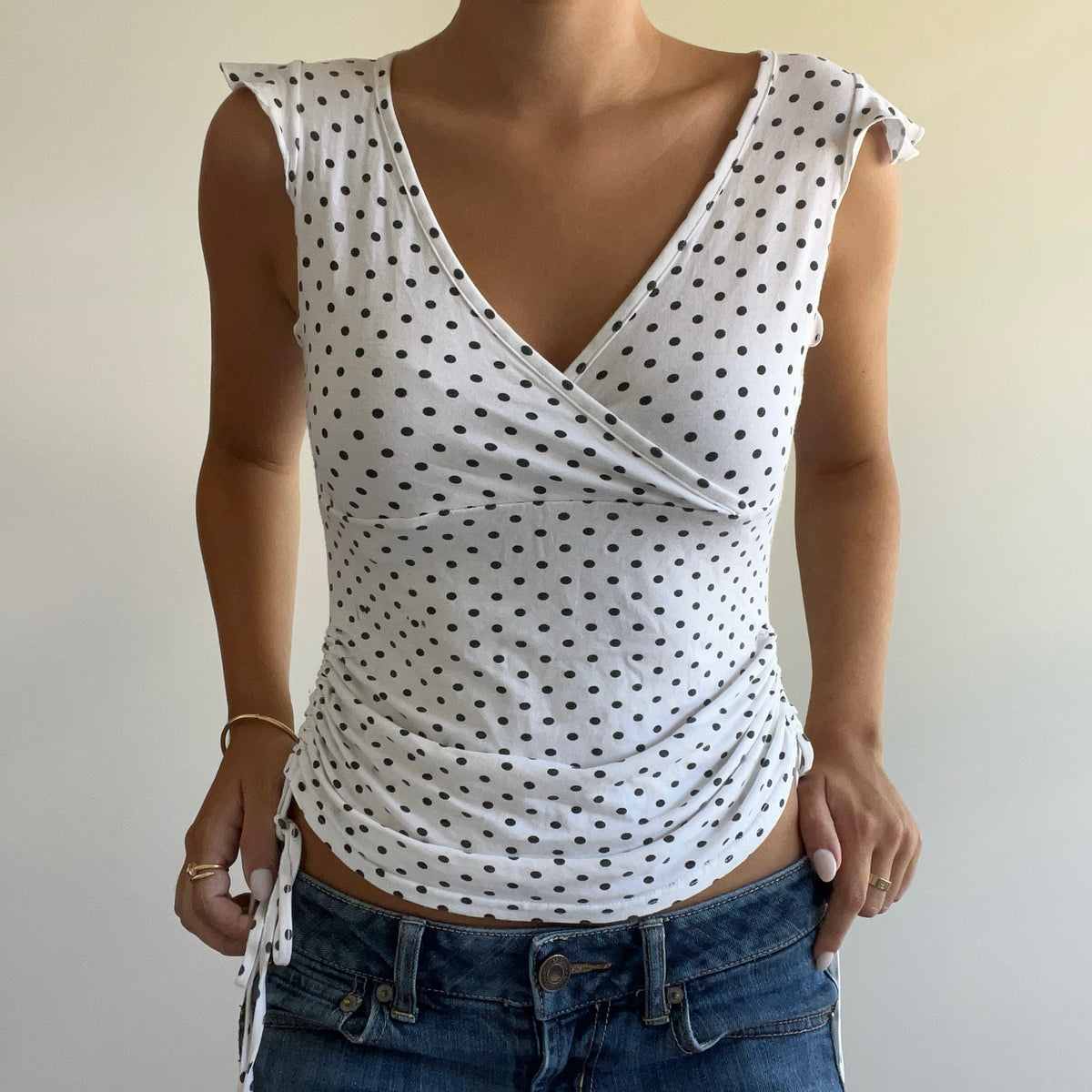 WHITE POLKA DOT TANK