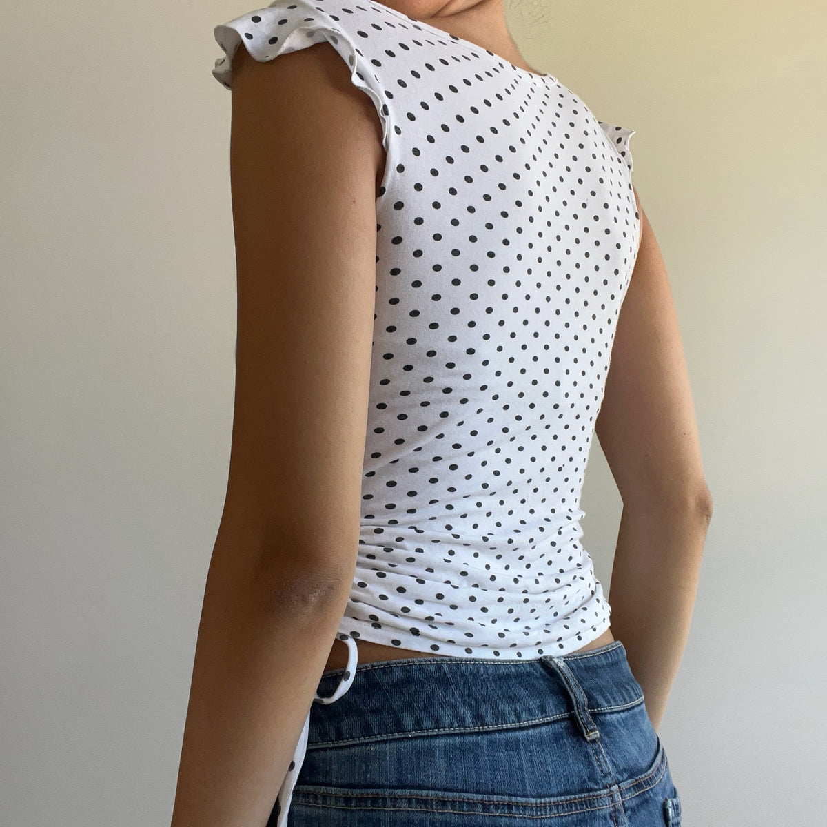 WHITE POLKA DOT TANK