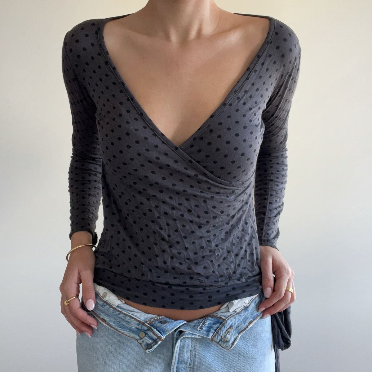 POLKA DOT WRAP TOP