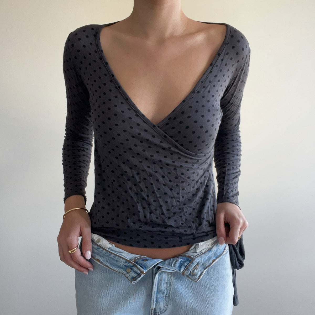 POLKA DOT WRAP TOP